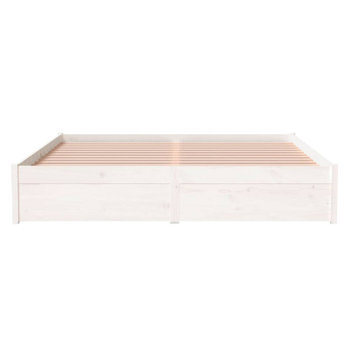 Bed Frame without Mattress White Solid Wood 160x200 cm