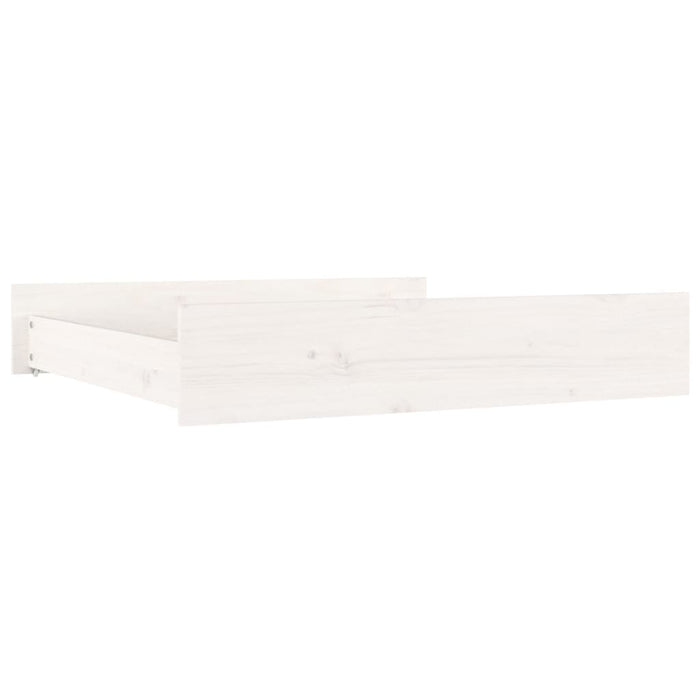 Bed Drawers 2 pcs White Solid Wood Pine