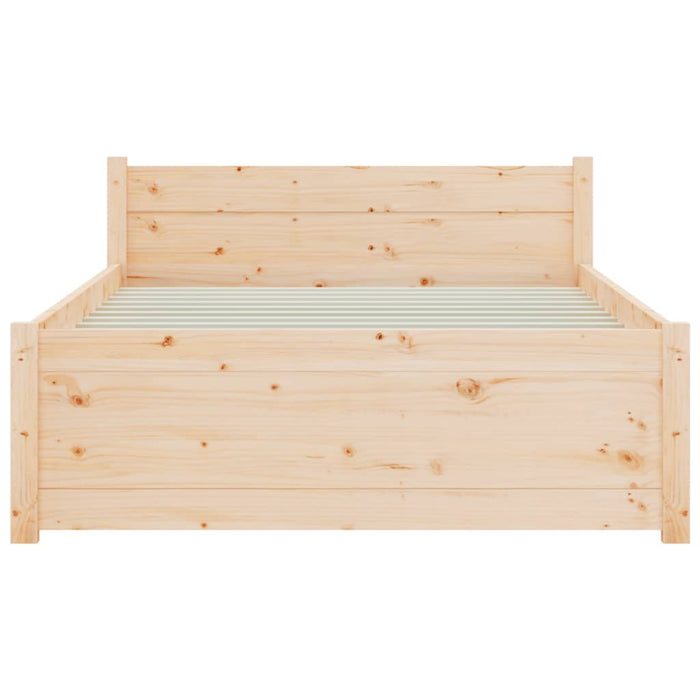 Bed Frame without Mattress Solid Wood 75x190 cm Small Single Small Single