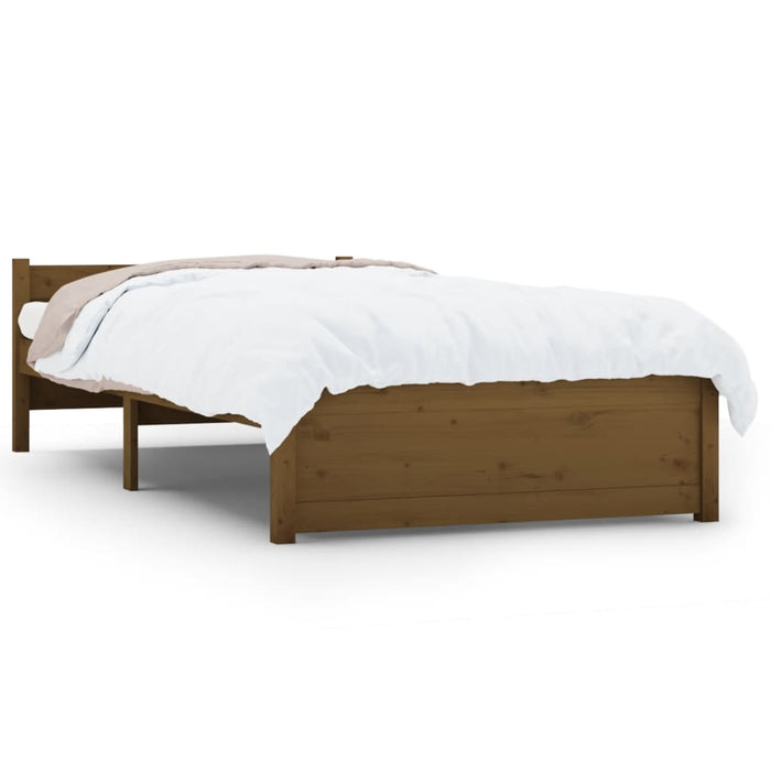 Bed Frame without Mattress Honey Brown Solid Wood 75x190 cm Small Single