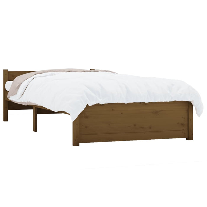 Bed Frame without Mattress Honey Brown Solid Wood 75x190 cm Small Single