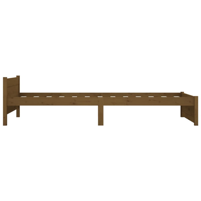 Bed Frame without Mattress Honey Brown Solid Wood 75x190 cm Small Single