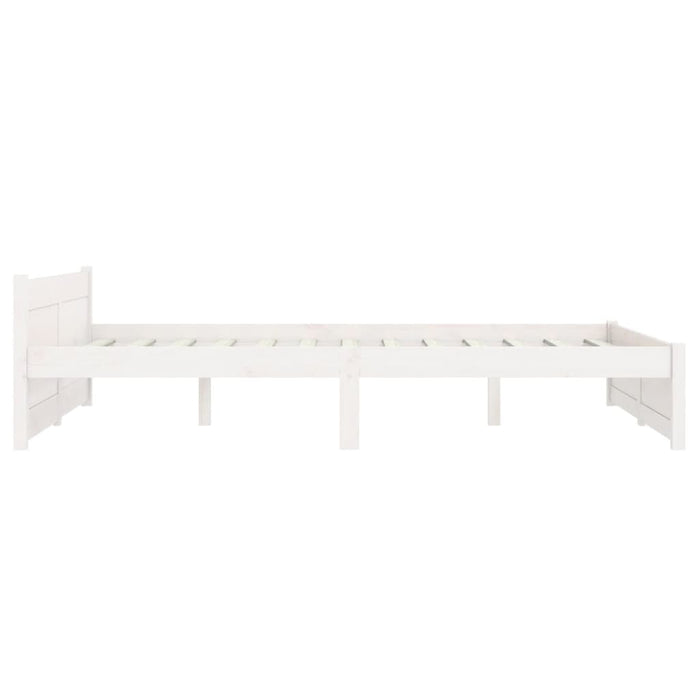 Bed Frame without Mattress White Solid Wood 135x190 cm Double Double