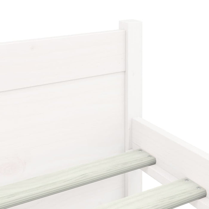 Bed Frame without Mattress White Solid Wood 135x190 cm Double Double