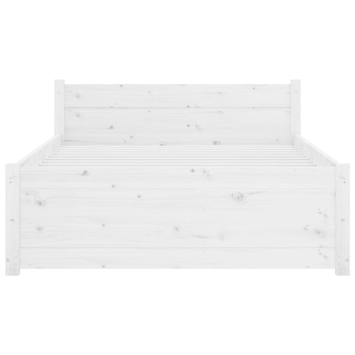 Bed Frame without Mattress White Solid Wood 90x200 cm