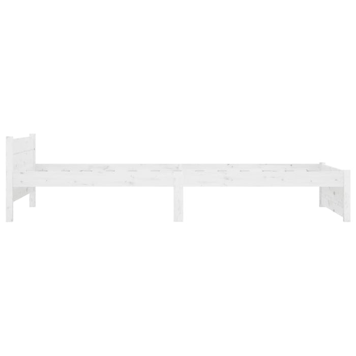 Bed Frame without Mattress White Solid Wood 90x200 cm