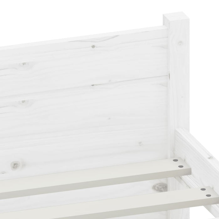 Bed Frame without Mattress White Solid Wood 90x200 cm