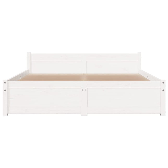 Bed Frame without Mattress White Solid Wood 140x200 cm