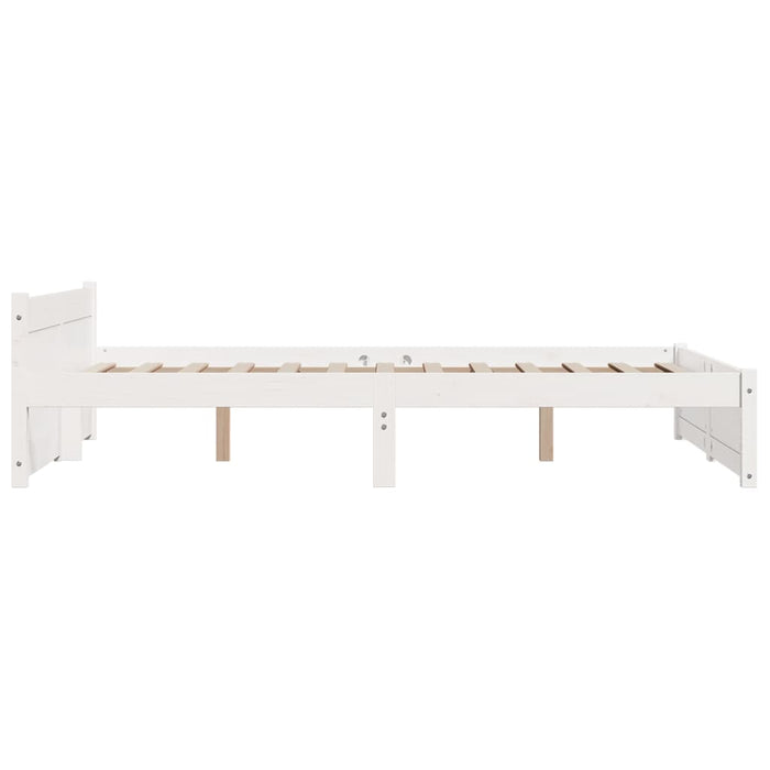 Bed Frame without Mattress White Solid Wood 140x200 cm