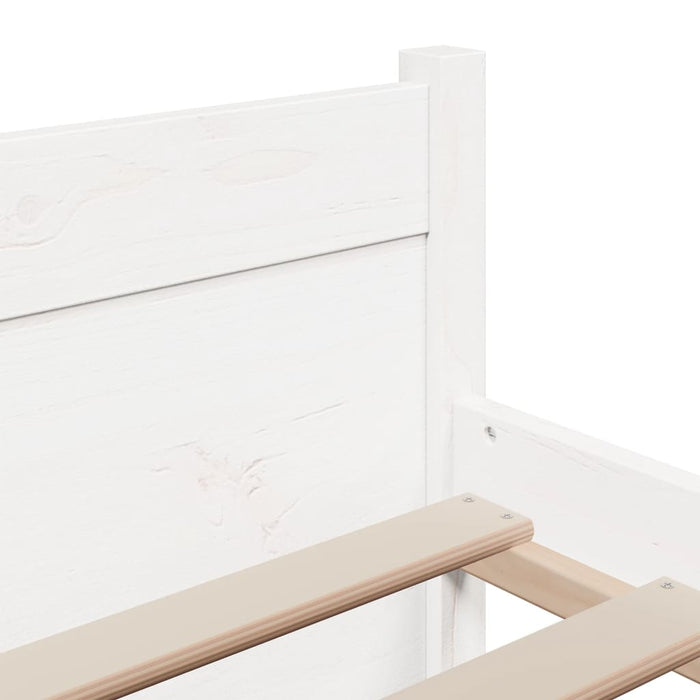 Bed Frame without Mattress White Solid Wood 140x200 cm