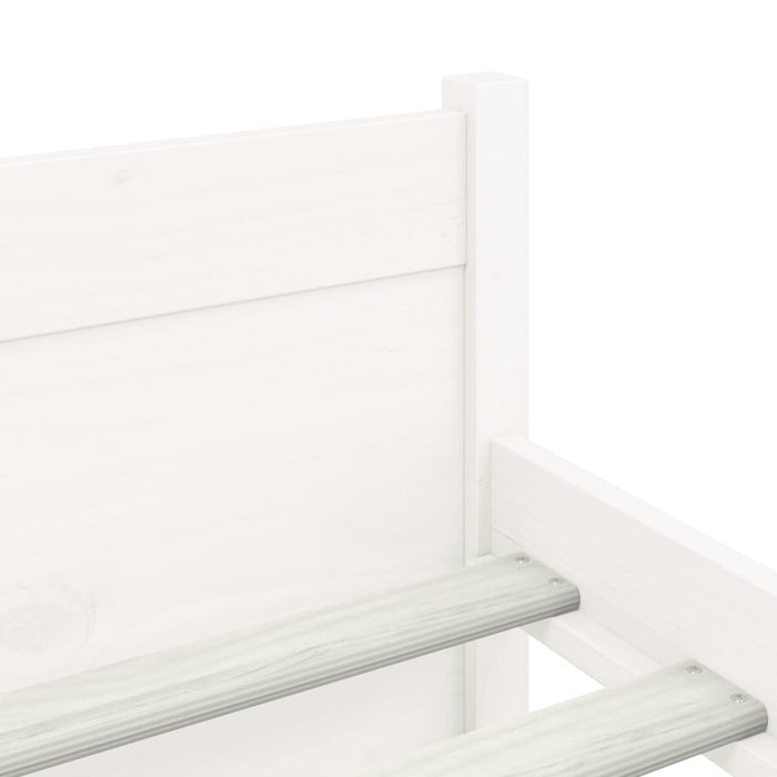 Bed Frame without Mattress White Solid Wood 180x200 cm Super King