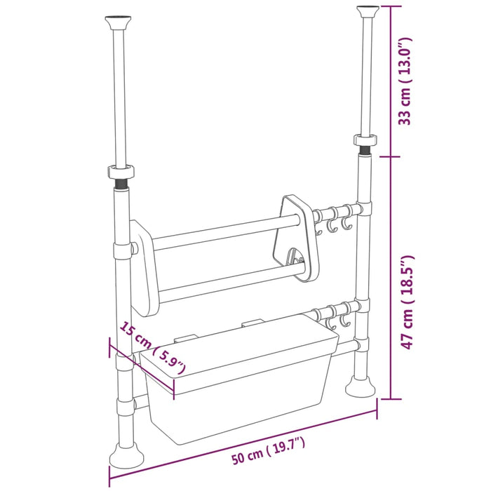 Adjustable Kitchen Organiser Aluminium