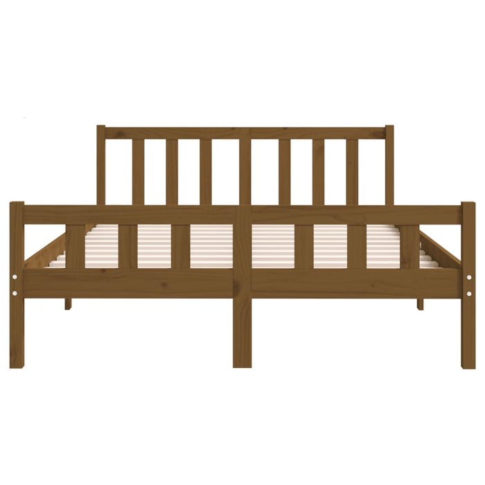 810662 vidaXL Bed Frame without Mattress Honey Brown Solid Wood 140x190 cm