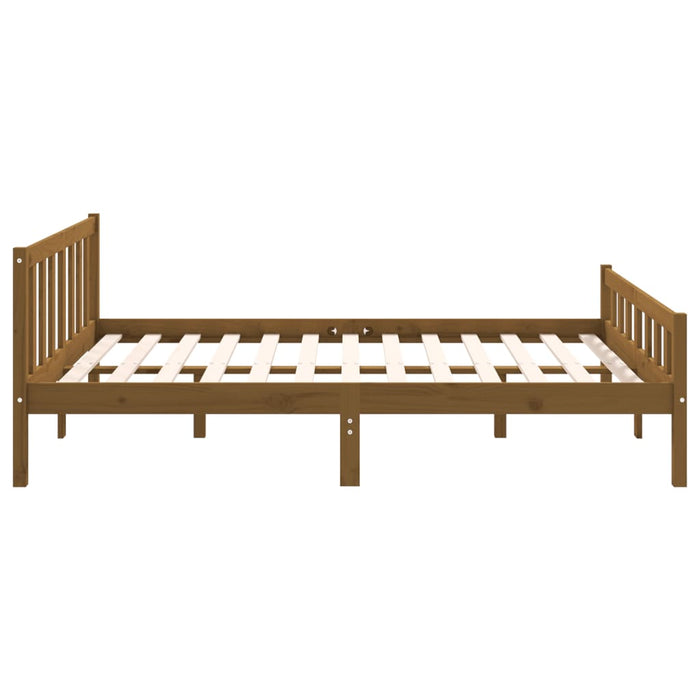 810662 vidaXL Bed Frame without Mattress Honey Brown Solid Wood 140x190 cm