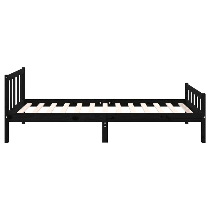 Bed Frame without Mattress Black Solid Wood 100x200 cm