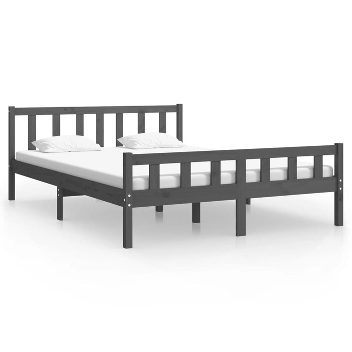 Bed Frame without Mattress Grey Solid Wood 120x200 cm