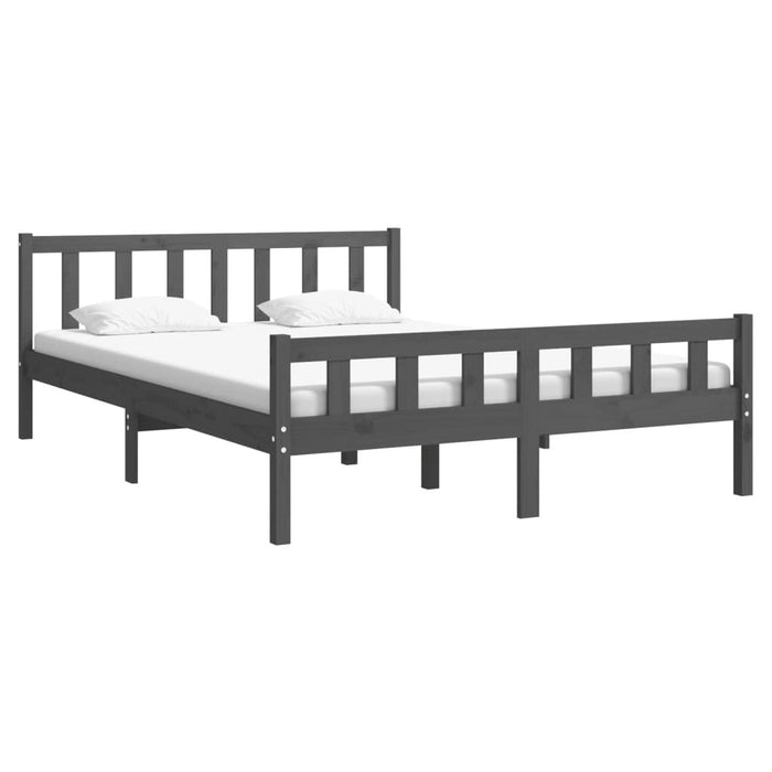 Bed Frame without Mattress Grey Solid Wood 120x200 cm