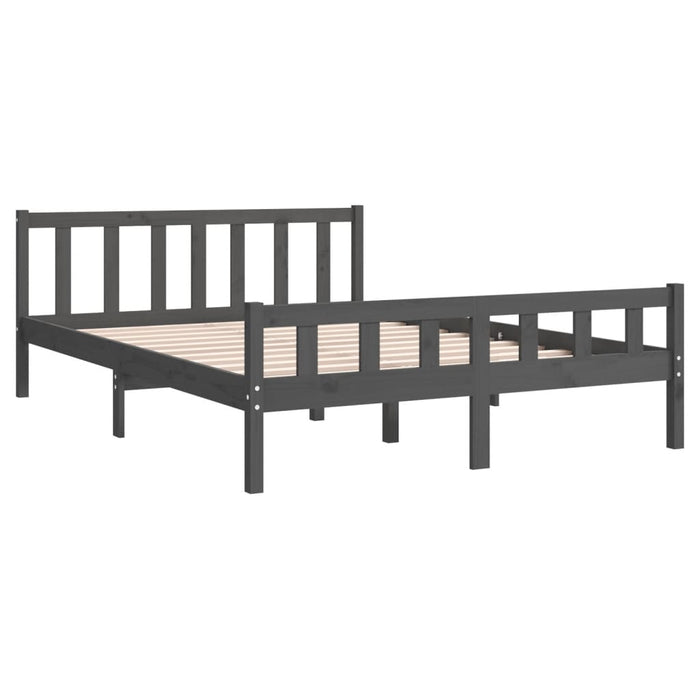 Bed Frame without Mattress Grey Solid Wood 120x200 cm