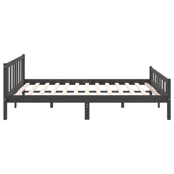 Bed Frame without Mattress Grey Solid Wood 120x200 cm