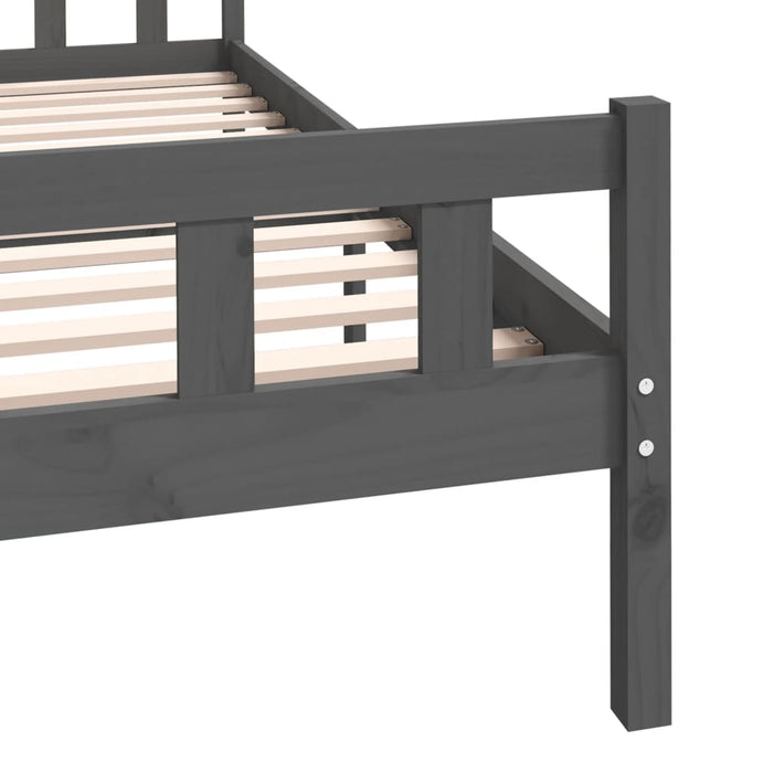 Bed Frame without Mattress Grey Solid Wood 120x200 cm