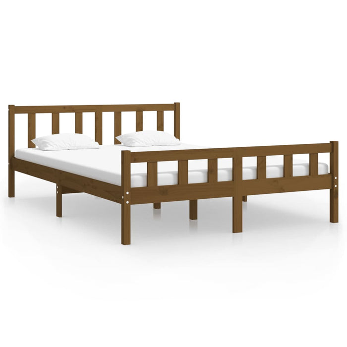 Bed Frame without Mattress Honey Brown Solid Wood 120x200 cm