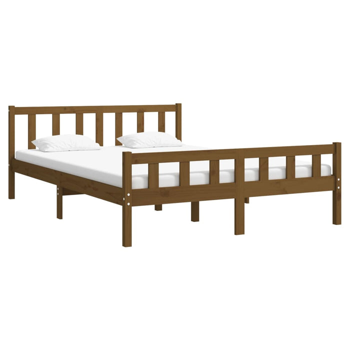 Bed Frame without Mattress Honey Brown Solid Wood 120x200 cm