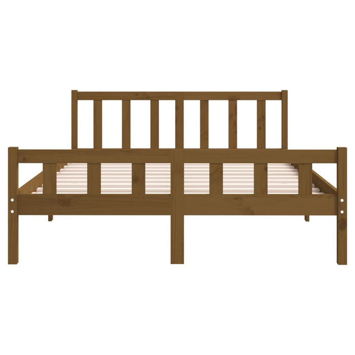 Bed Frame without Mattress Honey Brown Solid Wood 120x200 cm