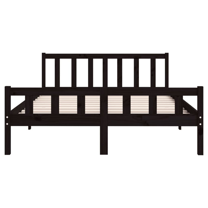 Bed Frame without Mattress Black Solid Wood 120x200 cm