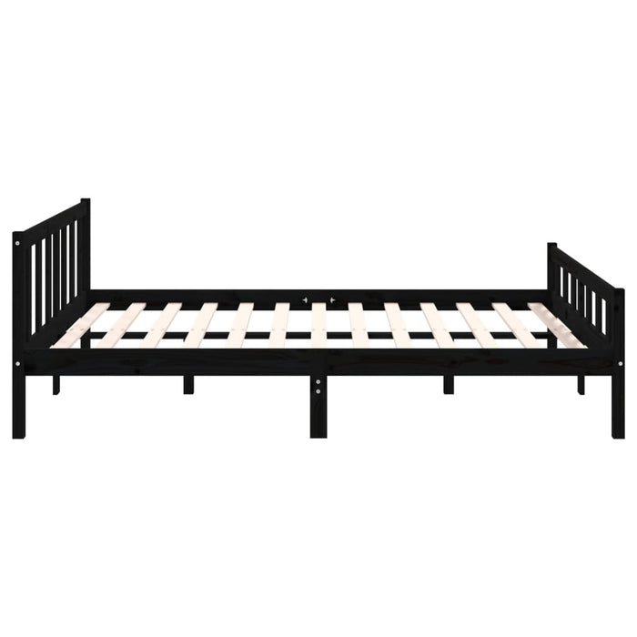 Bed Frame without Mattress Black Solid Wood 120x200 cm