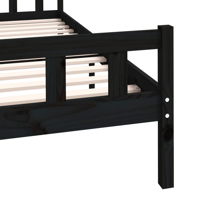 Bed Frame without Mattress Black Solid Wood 120x200 cm