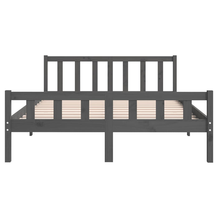 Bed Frame without Mattress Grey Solid Wood 140x200 cm