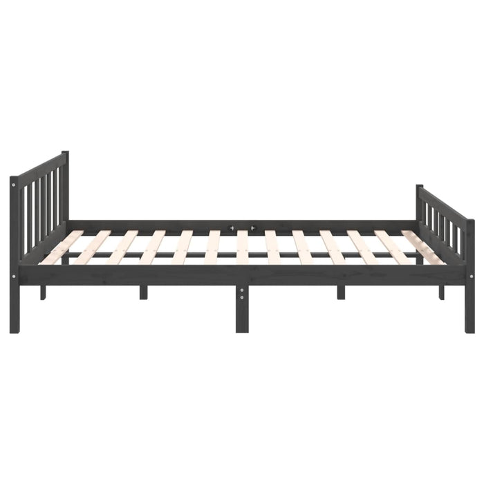 Bed Frame without Mattress Grey Solid Wood 140x200 cm