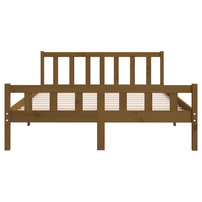 Bed Frame without Mattress Honey Brown Solid Wood King Size