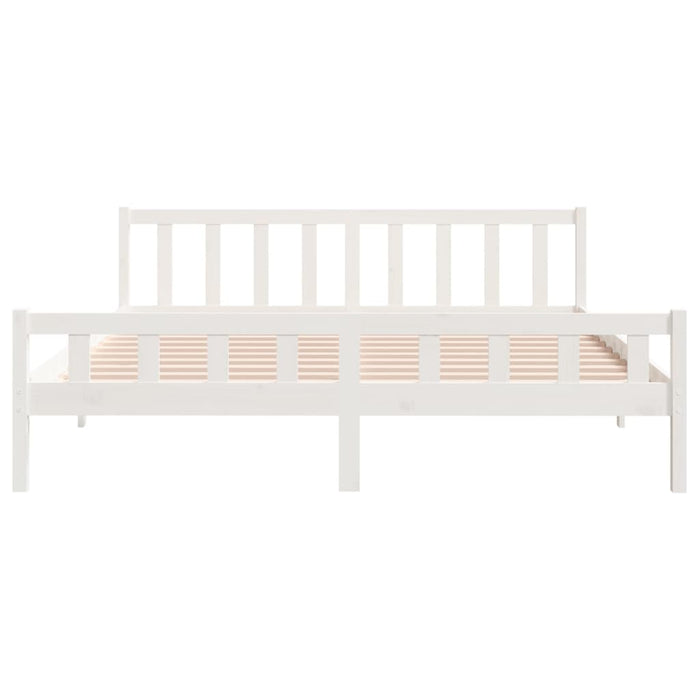 Bed Frame without Mattress White Solid Wood 160x200 cm