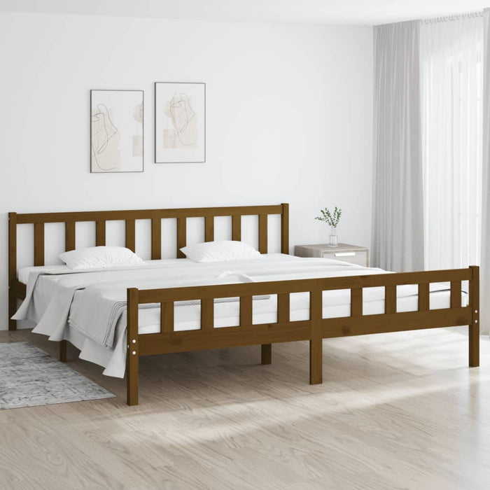 Bed Frame without Mattress Honey Brown Solid Wood 200x200 cm