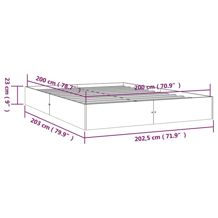 Bed Frame without Mattress Solid Wood 200x200 cm