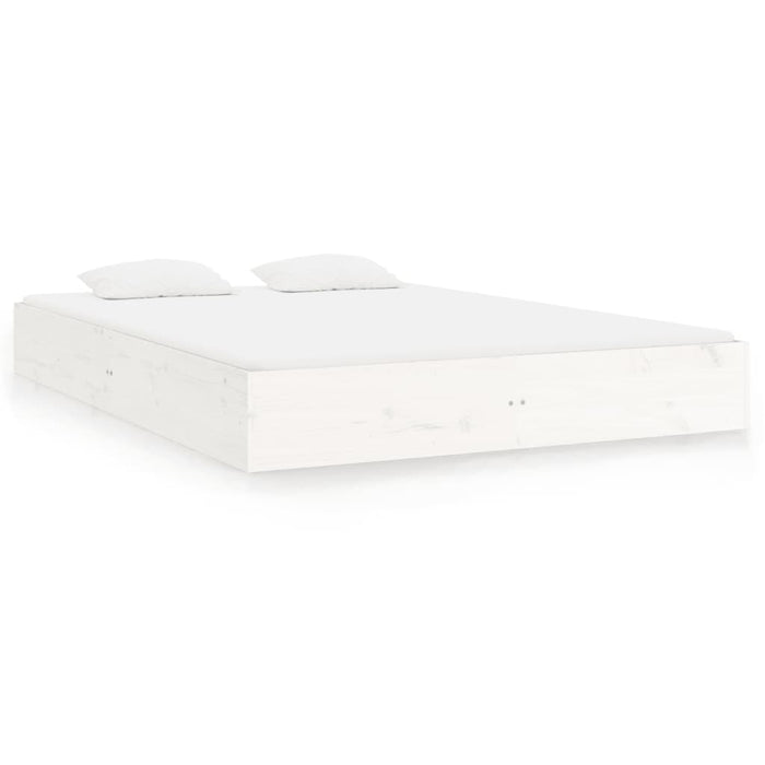 Bed Frame without Mattress White Solid Wood 200x200 cm