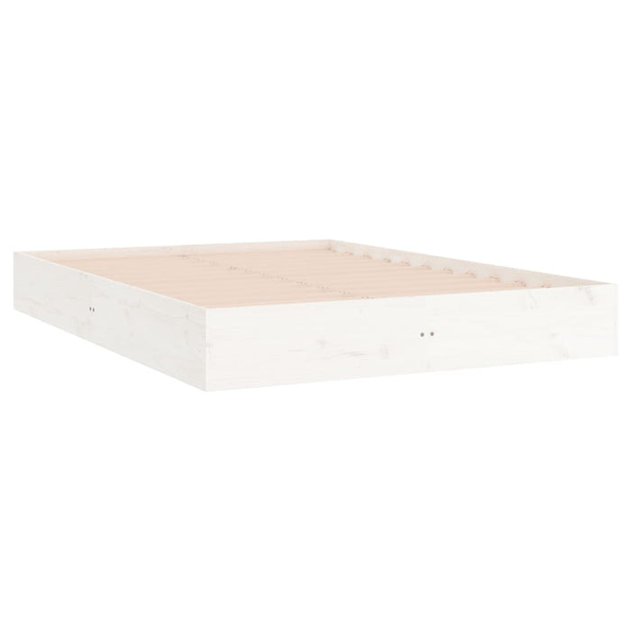 Bed Frame without Mattress White Solid Wood 200x200 cm