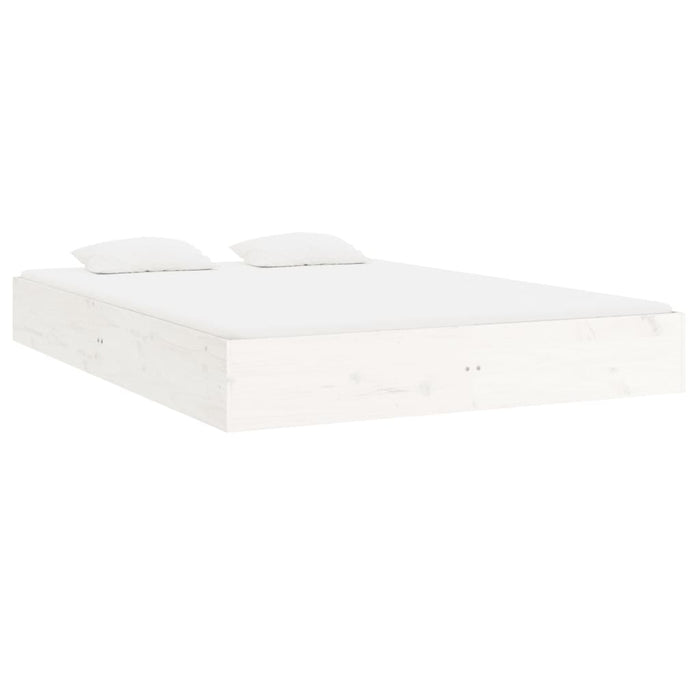 Bed Frame without Mattress White Solid Wood 200x200 cm