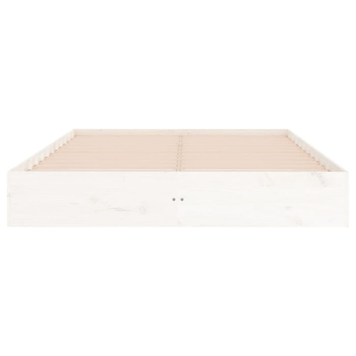 Bed Frame without Mattress White Solid Wood 200x200 cm