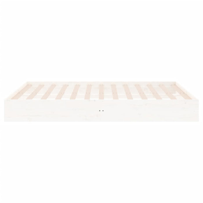 Bed Frame without Mattress White Solid Wood 200x200 cm