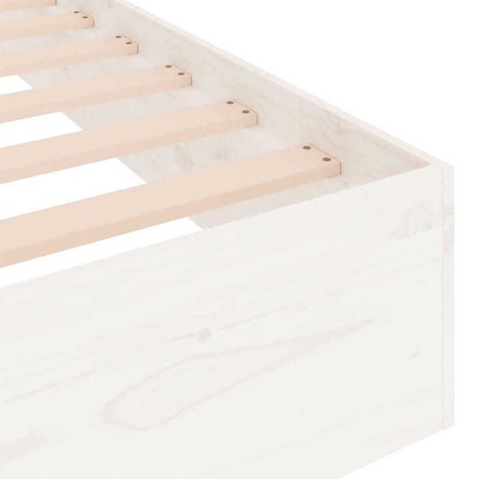 Bed Frame without Mattress White Solid Wood 200x200 cm