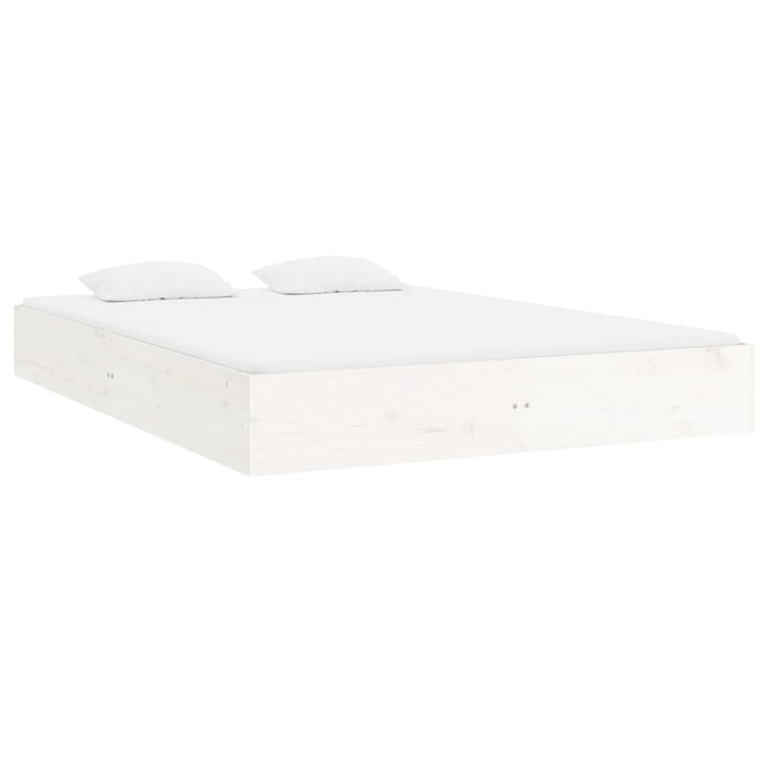 Bed Frame without Mattress White Solid Wood 180x200 cm Super King