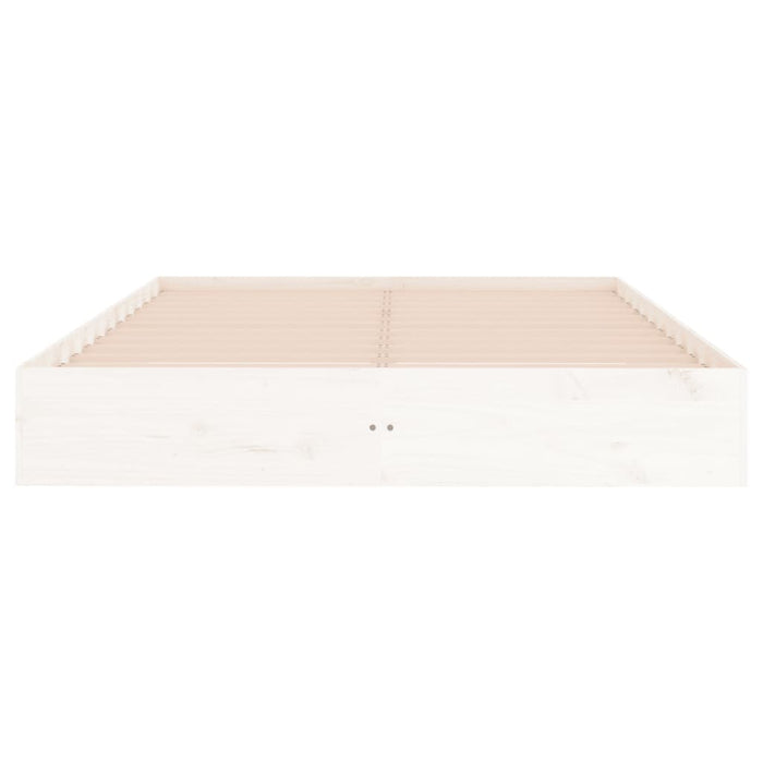 Bed Frame without Mattress White Solid Wood 180x200 cm Super King