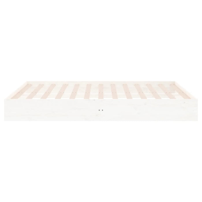 Bed Frame without Mattress White Solid Wood 180x200 cm Super King