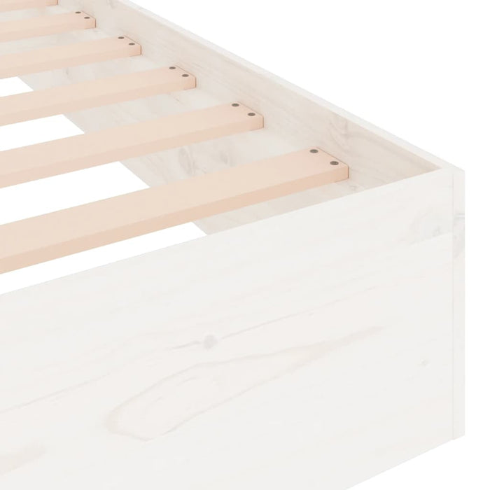 Bed Frame without Mattress White Solid Wood 150x200 cm King Size King Size