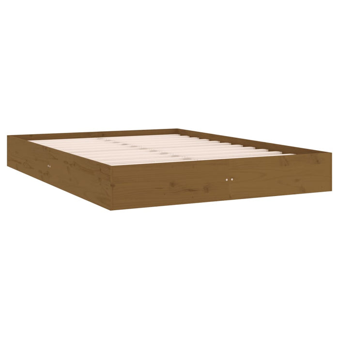 Bed Frame without Mattress Honey Brown Solid Wood 150x200 cm King Size