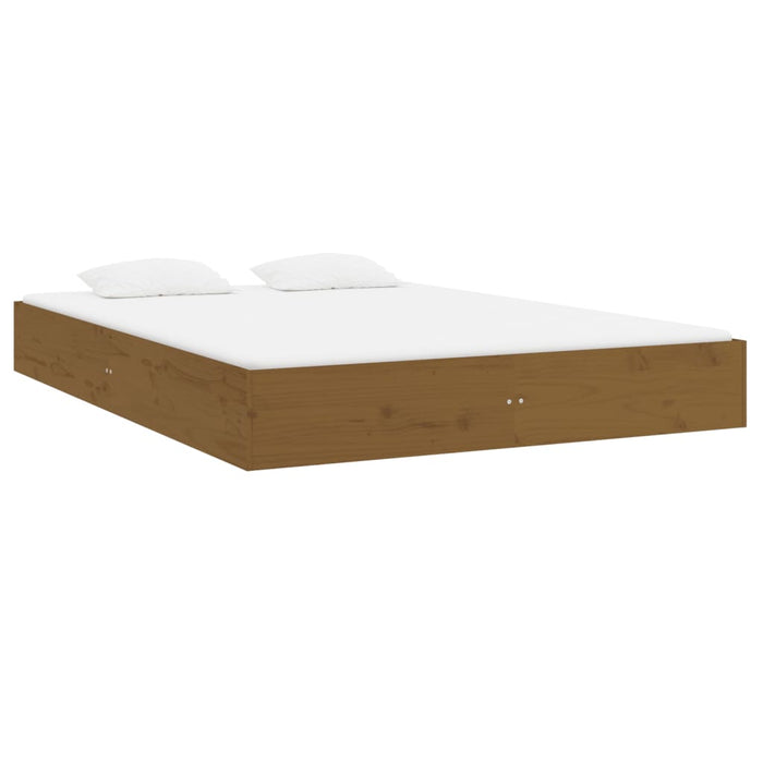 Bed Frame without Mattress Honey Brown Solid Wood 150x200 cm King Size