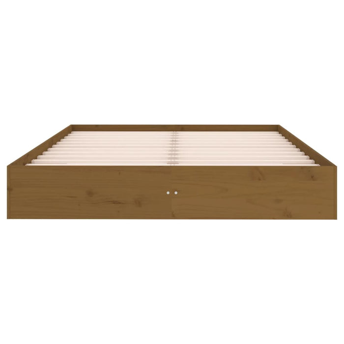 Bed Frame without Mattress Honey Brown Solid Wood 150x200 cm King Size