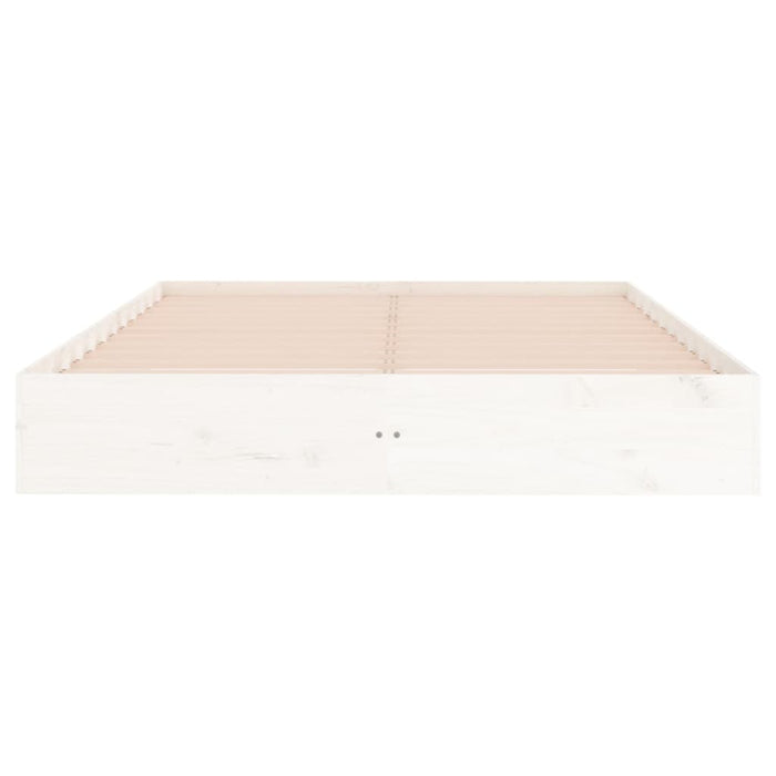 Bed Frame without Mattress White Solid Wood 140x200 cm